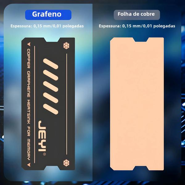 Imagem de Refrigerador de RAM para Laptop com Grafeno e Folha de Cobre - Dissipador de Calor Dupla Camada