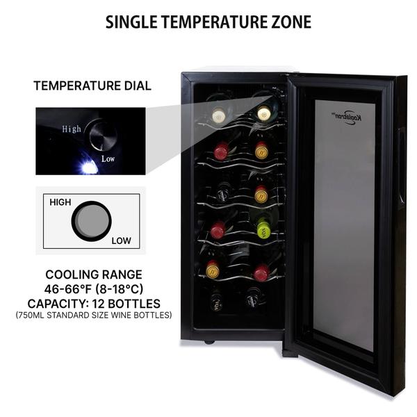 Imagem de Refrigerador de vinho Koolatron 12 garrafas termoelétrico preto