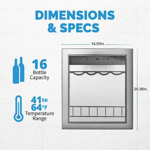 Imagem de Refrigerador de Vinho NewAir NWC016SS00 - Capacidade para 16 Garrafas