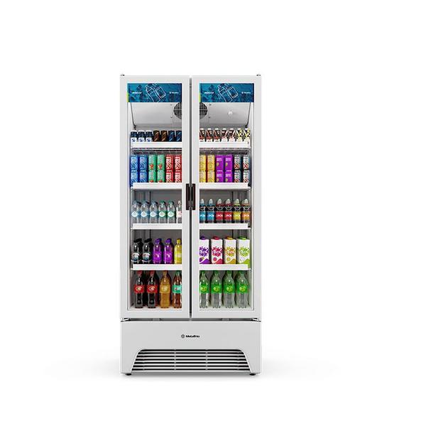 Refrigerador Expositor Porta Dupla Slim Branca 752 Litros 220V VB70ALD001 Metalfrio Imagem de Refrigerador Expositor Porta Dupla Slim Branca 752 Litros 220V VB70ALD001 Metalfrio