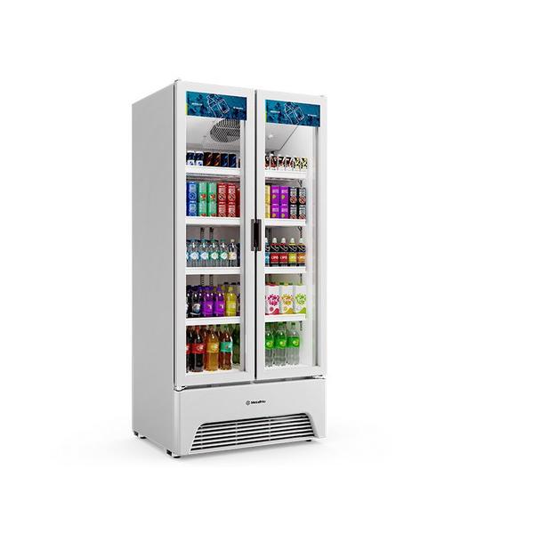 Refrigerador Expositor Porta Dupla Slim Branca 752 Litros 220V VB70ALD001 Metalfrio Imagem de Refrigerador Expositor Porta Dupla Slim Branca 752 Litros 220V VB70ALD001 Metalfrio