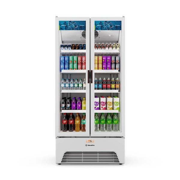 Imagem de Refrigerador Expositor Vertical Bebidas Comercial Duas Portas 691L VB70AL Branca 220V - Metalfrio