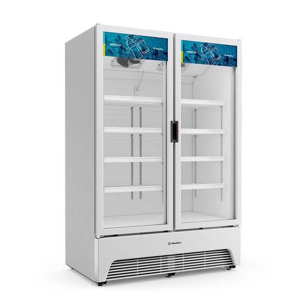 Imagem de Refrigerador Expositor Vertical Bebidas Duas Portas Vidro 1164l Vbm3al Optima Branca 220v - Metalfrio