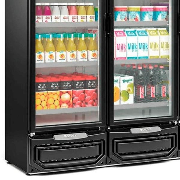 Refrigerador/ Expositor Vertical Conveniência GCVR-1450 PR - Preto 1468 Litros Iluminação LED Degelo Automático - Gelopar Imagem de Refrigerador/ Expositor Vertical Conveniência GCVR-1450 PR - Preto 1468 Litros Iluminação LED Degelo Automático - Gelopar