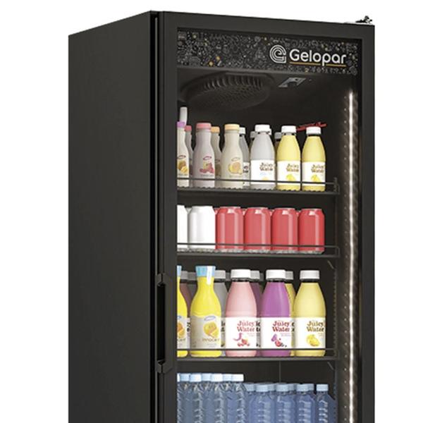 Imagem de Refrigerador/ Expositor Vertical Conveniência GRV-45 CB PR Gelopar - Preto 445L Iluminação LED 0 a +7C