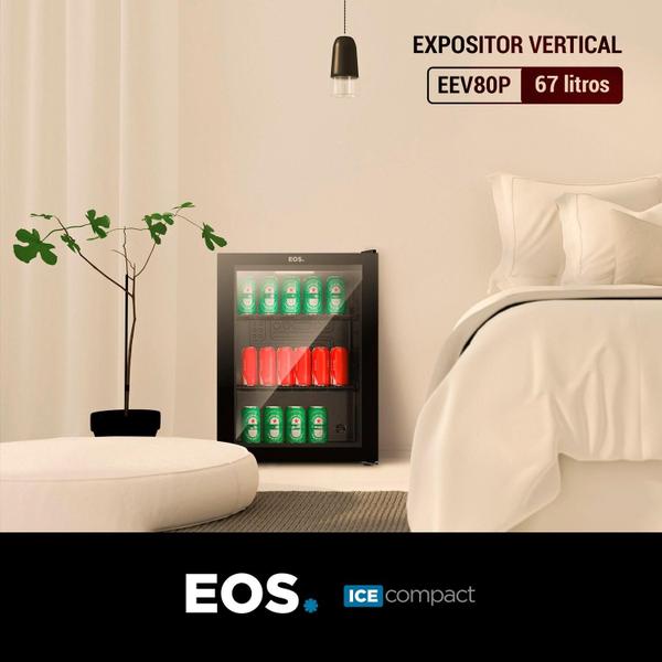 Imagem de Refrigerador Expositor Vertical EOS 67 Litros Eco Gelo All Black EEV80P 220V