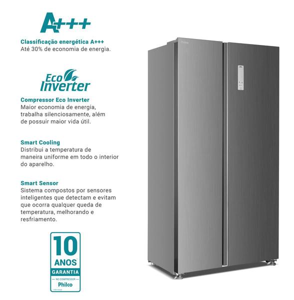 Refrigerador/Geladeira 437L Side By Side Philco PRF535I Imagem de Refrigerador/Geladeira 437L Side By Side Philco PRF535I
