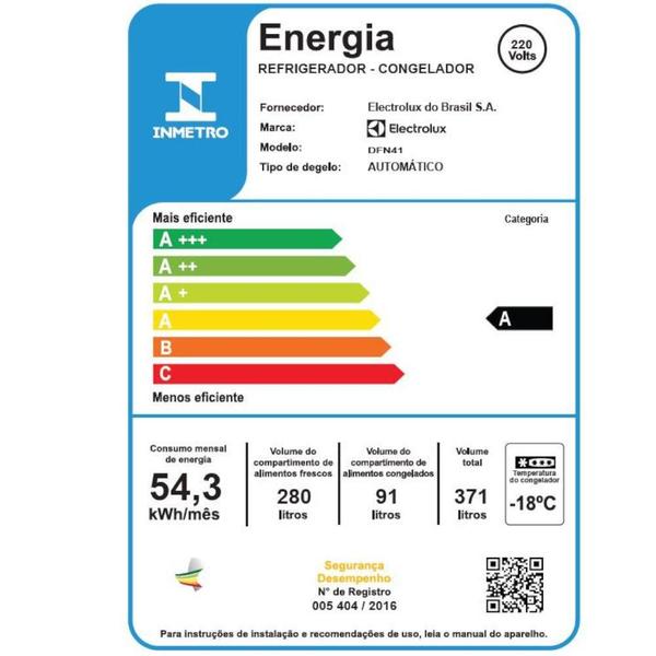 Imagem de Refrigerador / Geladeira Electrolux DFN41 2 Portas Frost Free 371L