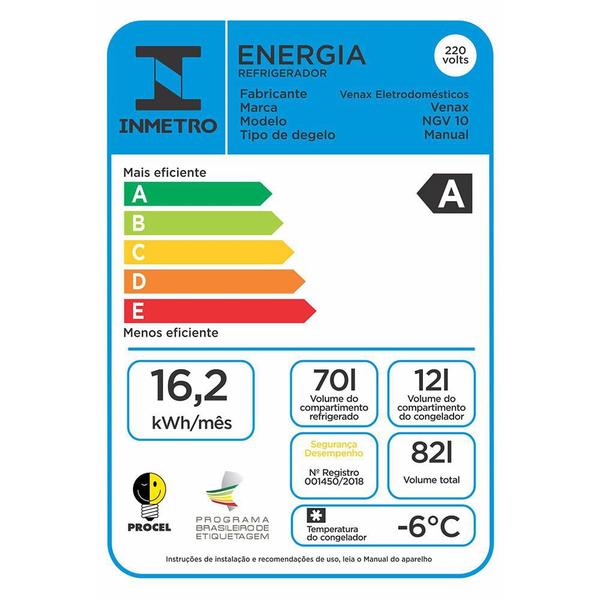 Imagem de Refrigerador Ngv 10 Preto Fosco