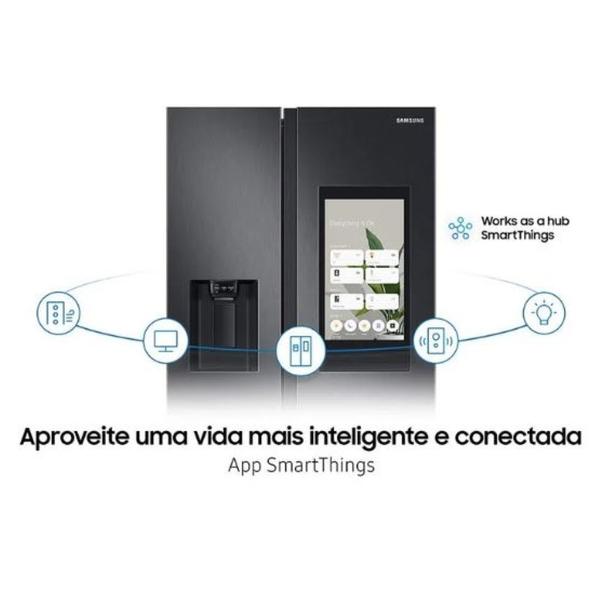 Imagem de Refrigerador samsung family hub samsung side by side rs58 com soundbar 585l black inox 127v rs58t5561b1/az