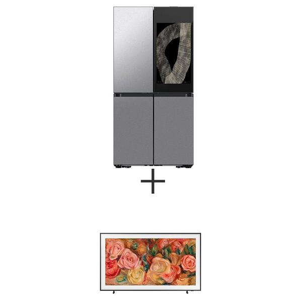 Imagem de Refrigerador Samsung FF 699L Bespoke Inox Look RF29DB 220V+Smart TV Samsung The Frame QLED 4K 43" Polegadas 43LS03D