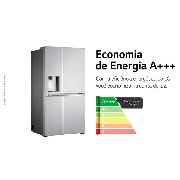 Imagem de Refrigerador Side by Side LG de 02 Portas Frost Free com 611 Litros UVnano Aço Escovado - GC-L257SLP