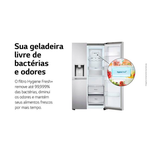 Imagem de Refrigerador Side By Side LG de 03 Portas Frost Free com 598 Litros InstaView Aço Escovado - GC-X257CSH