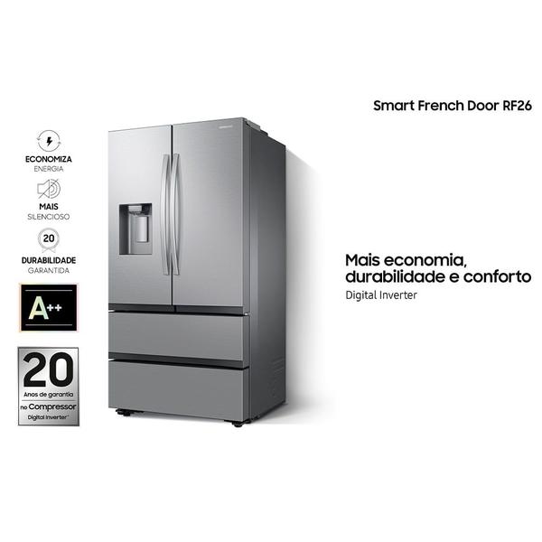 Imagem de Refrigerador Smart French Door RF26 Samsung Frost Free All Around Cooling 550 Litros Inox Look - RF26CG7400SRAZ