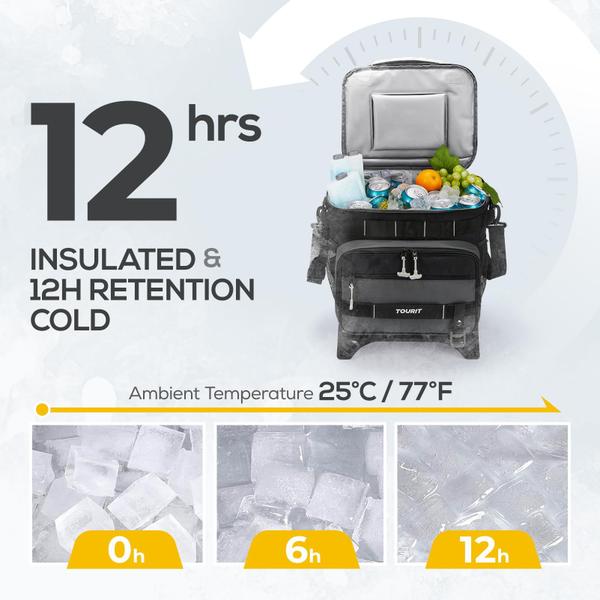 Refrigerador TOURIT dobrável de 48 latas isolado com carrinho todo-o-terreno Imagem de Refrigerador TOURIT dobrável de 48 latas isolado com carrinho todo-o-terreno