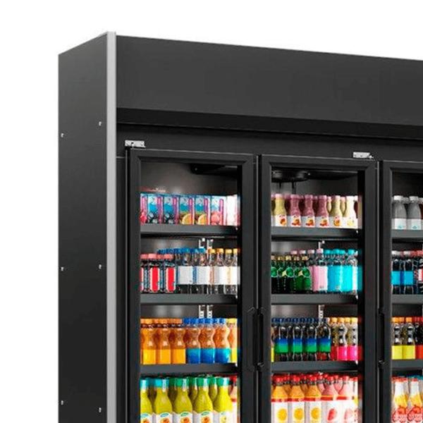 Imagem de Refrigerador Vertical Auto Serviço GEAS-3 LB PR - 1200 litros All Black com Led  Frost Free 3 Portas - Gelopar