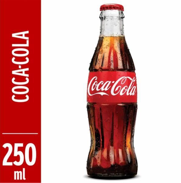 Refrigerante coca cola garrafa vidro 250ml Imagem de Refrigerante coca cola garrafa vidro 250ml