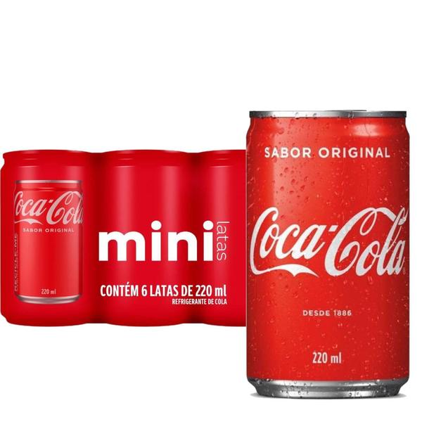 Imagem de Refrigerante Coca Cola  Lata 220Ml (6 Latas)