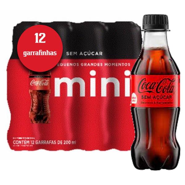 Imagem de Refrigerante Coca Cola Sem Acucar PET 200ml (12 unidades)