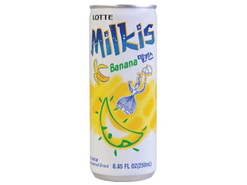 Imagem de Refrigerante Coreano Milkis Lotte Sabor Banana 250ml - Importado
