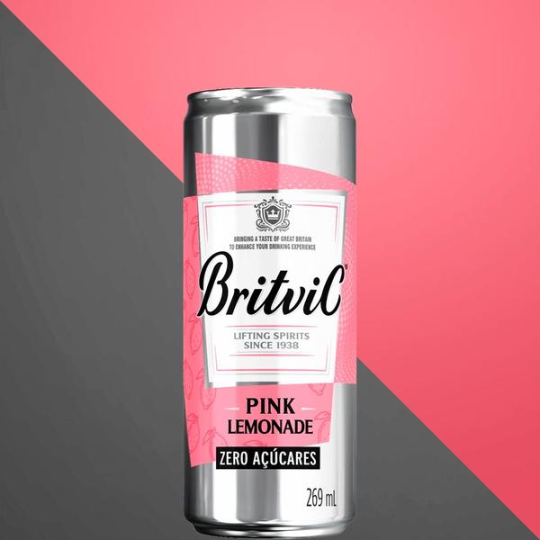 Imagem de Refrigerante de Limão Britvic Pink Lemonade Zero 269ml 12un