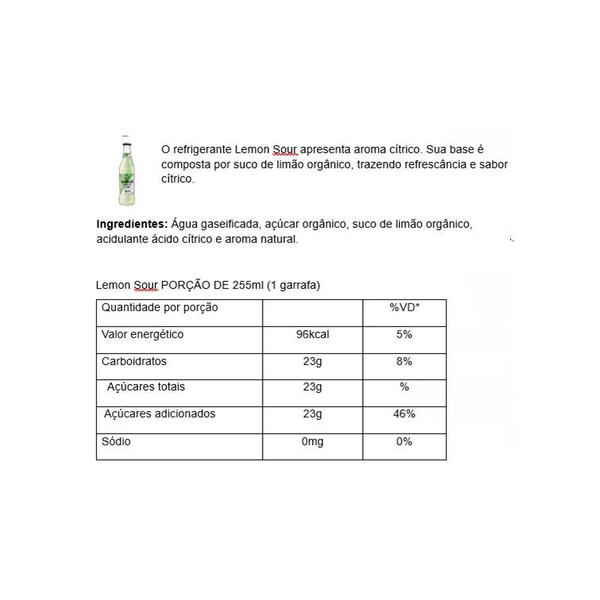 Imagem de Refrigerante Lemon Sour Orgânico Wewi Pack com 6 Garrafas 255ml