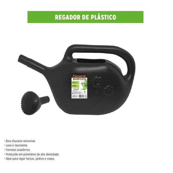 Imagem de Regador de Plastico 4,5l Preto Famastil