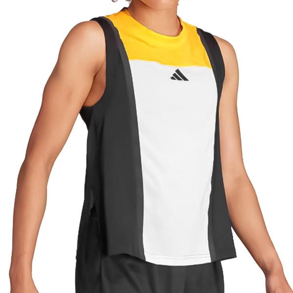 Imagem de Regata Adidas Match Pro Roland Garros Preto e Amarelo