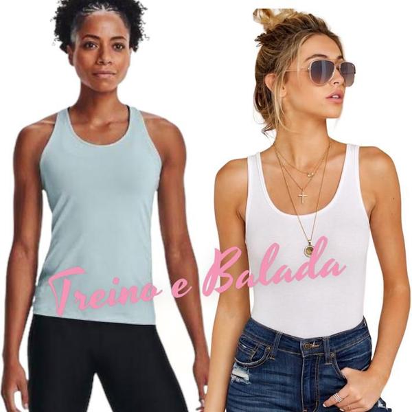 Imagem de Regata Camiseta Fitness Casual FEMININA Baby look ALGODÃO 239