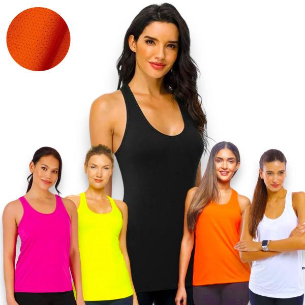 Imagem de REGATA DRY FEMININA Camiseta Blusinha tecido furadinho Academia Fitness Corrida Yoga 652