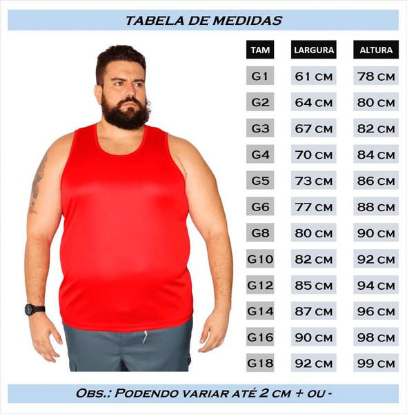 Imagem de Regata Dry-Fit Masculina Tamanhos Plus Size Grande Básica