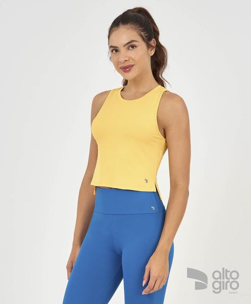 Regata Eterna Cropped Alto Giro Amarelo Suave Imagem de Regata Eterna Cropped Alto Giro Amarelo Suave