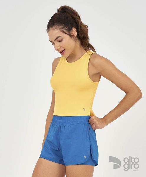 Regata Eterna Cropped Alto Giro Amarelo Suave Imagem de Regata Eterna Cropped Alto Giro Amarelo Suave