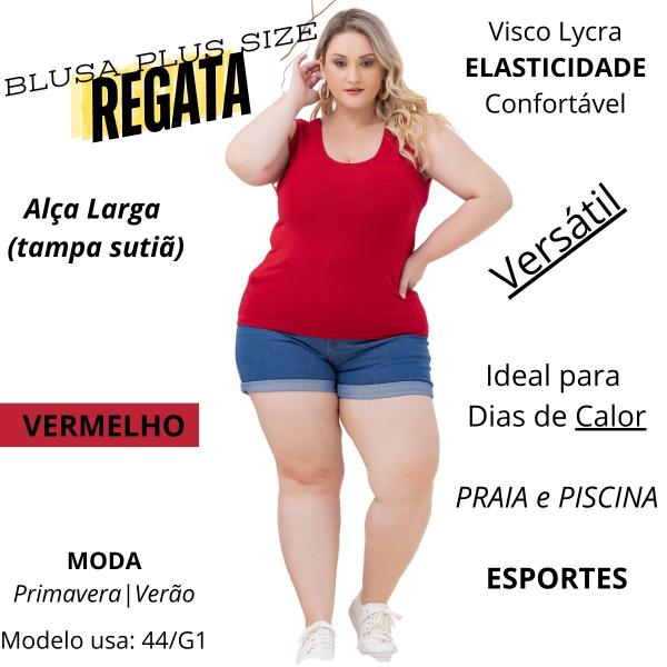 Imagem de Regata Feminina Básica Blusa Plus Size 2005.1.c1