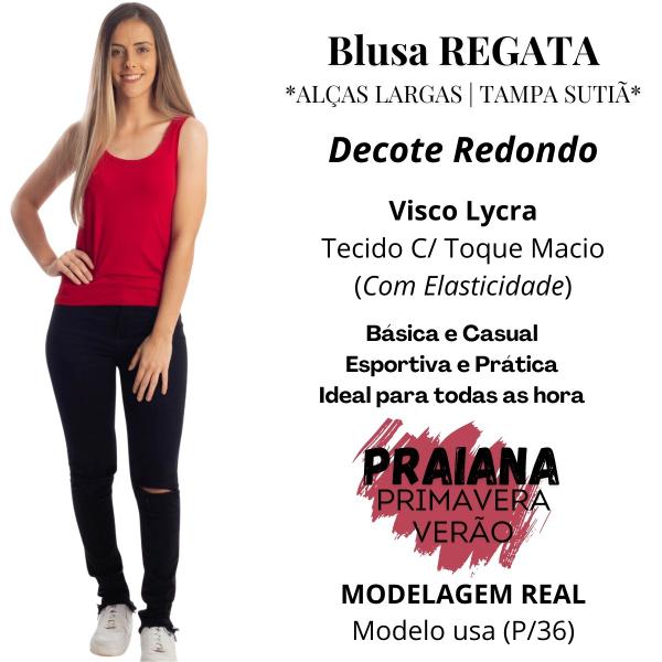 Imagem de Regata Feminina Blusa Viscose Lisa Básica Primavera Verão Slim 3020.C1