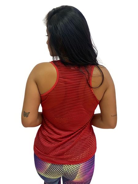 Imagem de regata feminina camiseta transparente fitness