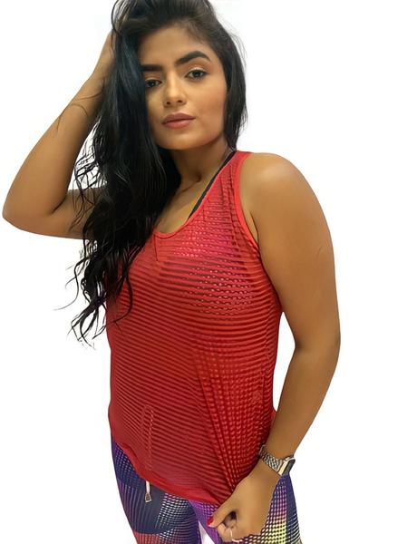 Imagem de regata feminina camiseta transparente fitness