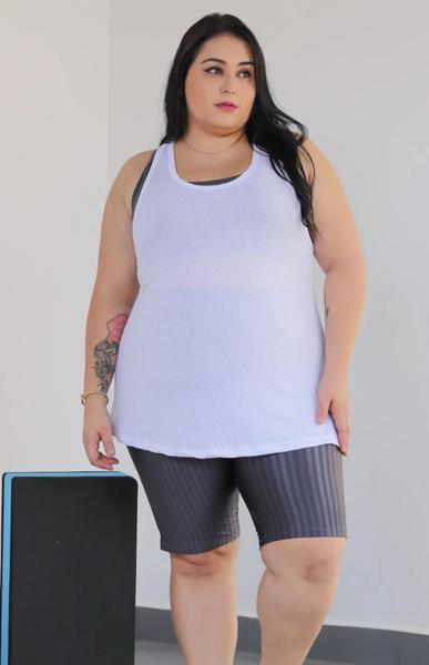 Imagem de Regata Feminina Dry Fit Plus Size Para Academia Fitnnes Varias Cores Treino Ginastica