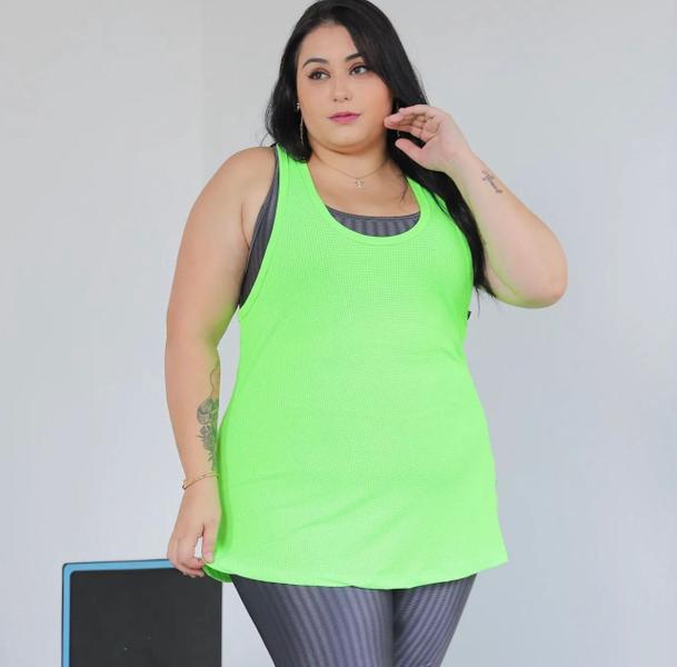 Imagem de Regata Feminina Dry Fit Plus Size Para Academia Fitnnes Varias Cores Treino Ginastica