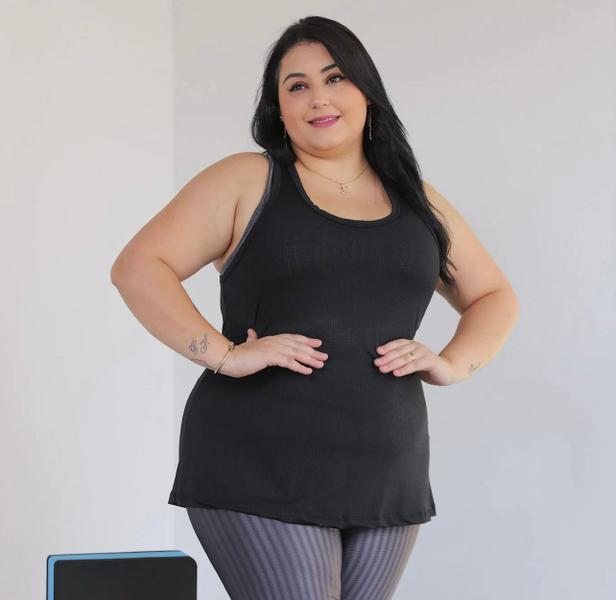 Imagem de Regata Feminina Dry Fit Plus Size Para Academia Fitnnes Varias Cores Treino Ginastica