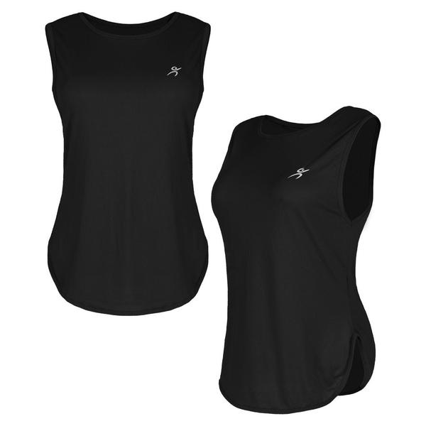 Regata Feminina DryFit Comprida Fitness Recorte lateral tapa bumbum - Bem Fit Imagem de Regata Feminina DryFit Comprida Fitness Recorte lateral tapa bumbum