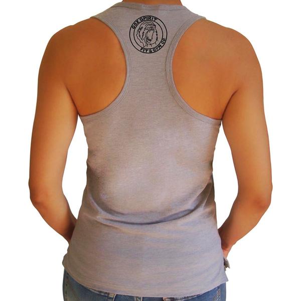 Regata feminina fitness Goz Spirit model Time To Shining Cinza mescla - Goz Spirit Fit & Gym Co. Imagem de Regata feminina fitness Goz Spirit model Time To Shining Cinza mescla