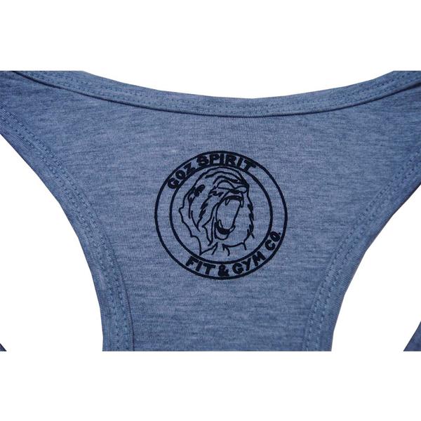 Regata feminina fitness Goz Spirit model Time To Shining Cinza mescla - Goz Spirit Fit & Gym Co. Imagem de Regata feminina fitness Goz Spirit model Time To Shining Cinza mescla