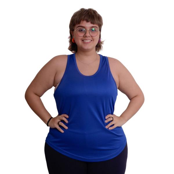 Imagem de Regata Feminina Plus Size Blusa Academia Dry Fitness Malha Fria