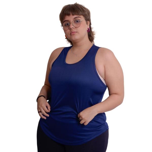 Imagem de Regata Feminina Plus Size Blusa Academia Dry Fitness Malha Fria