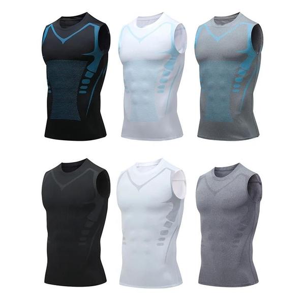 Regata Fitness Masculina Sem Mangas - Compressão, Secagem Rápida Imagem de Regata Fitness Masculina Sem Mangas - Compressão, Secagem Rápida