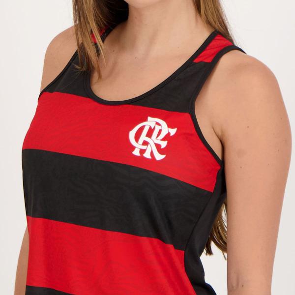 Imagem de Regata Flamengo Droop Feminino Preta e Vermelha