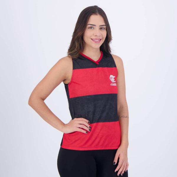 Imagem de Regata Flamengo Essence Feminina Preta e Vermelha