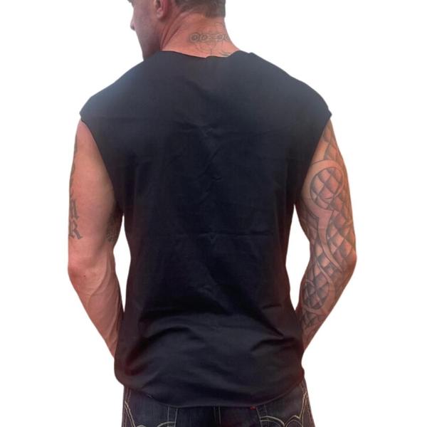 Imagem de Regata machão lisa masculina  malha 100% algodão camiseta casual fitness corte estilo a fio