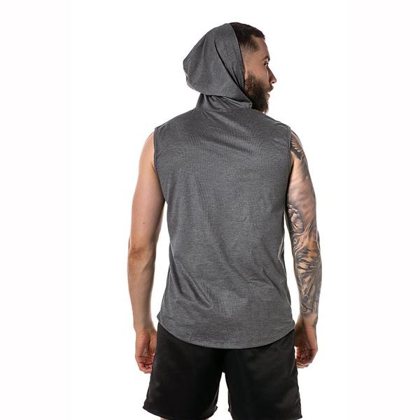 Imagem de Regata Masculina Chumbo Capuz Oversized Longline